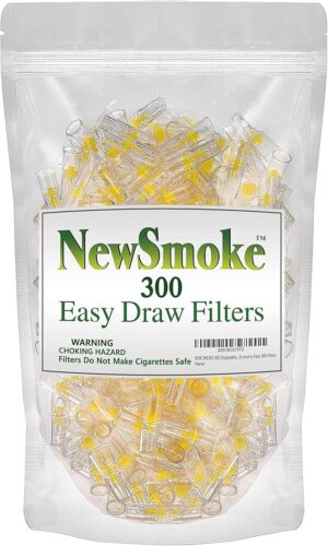 NEW SMOKE 300 Cigarette Filters - Removes the Tar Not the Taste - Reusable Cigarette Filter Tips for Regular & Light Cigarettes - Bulk Economy Pack 300 Filters